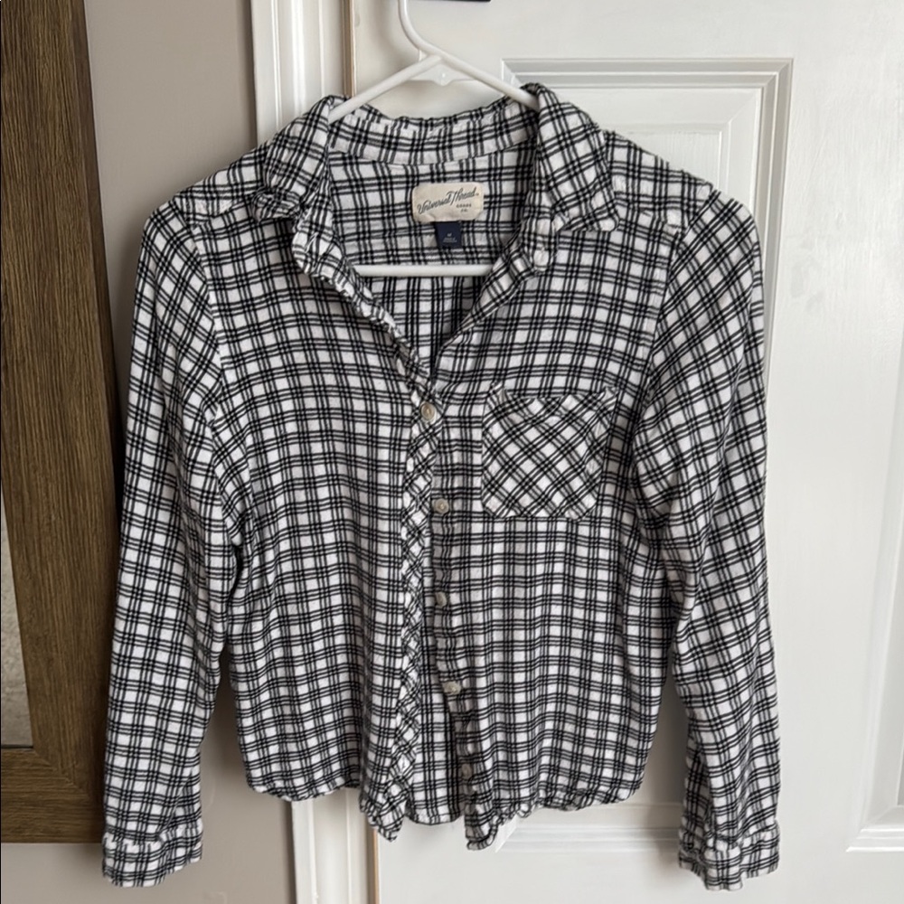 Universal Thread Black and White Plaid Shirt